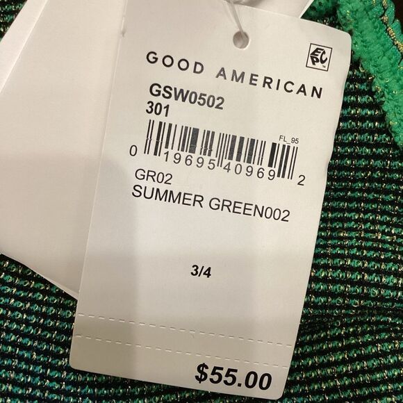 NWT Good American Crinkle One Shoulder Top Large - Picture 7 of 8